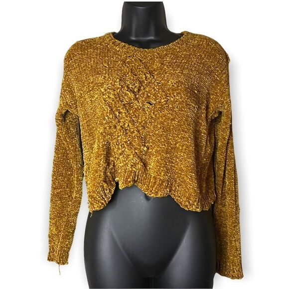 love on a hanger distressed orange comfy sweater - Picture 1 of 12